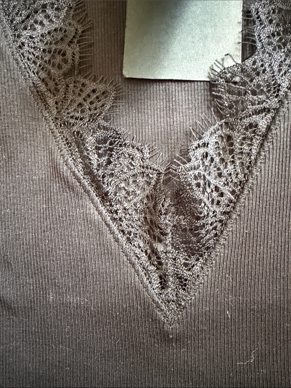 Massimo Dutti Black Lace-Trim V-Neck Tank Top - Picture 2 of 5